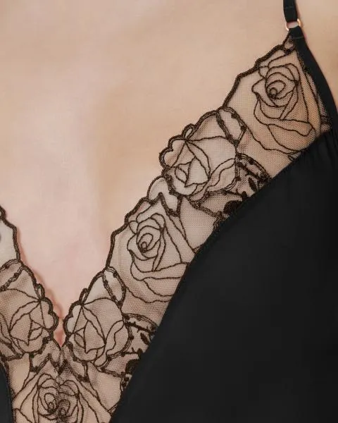 Rosalie Short Chemise - Black/Sheer -