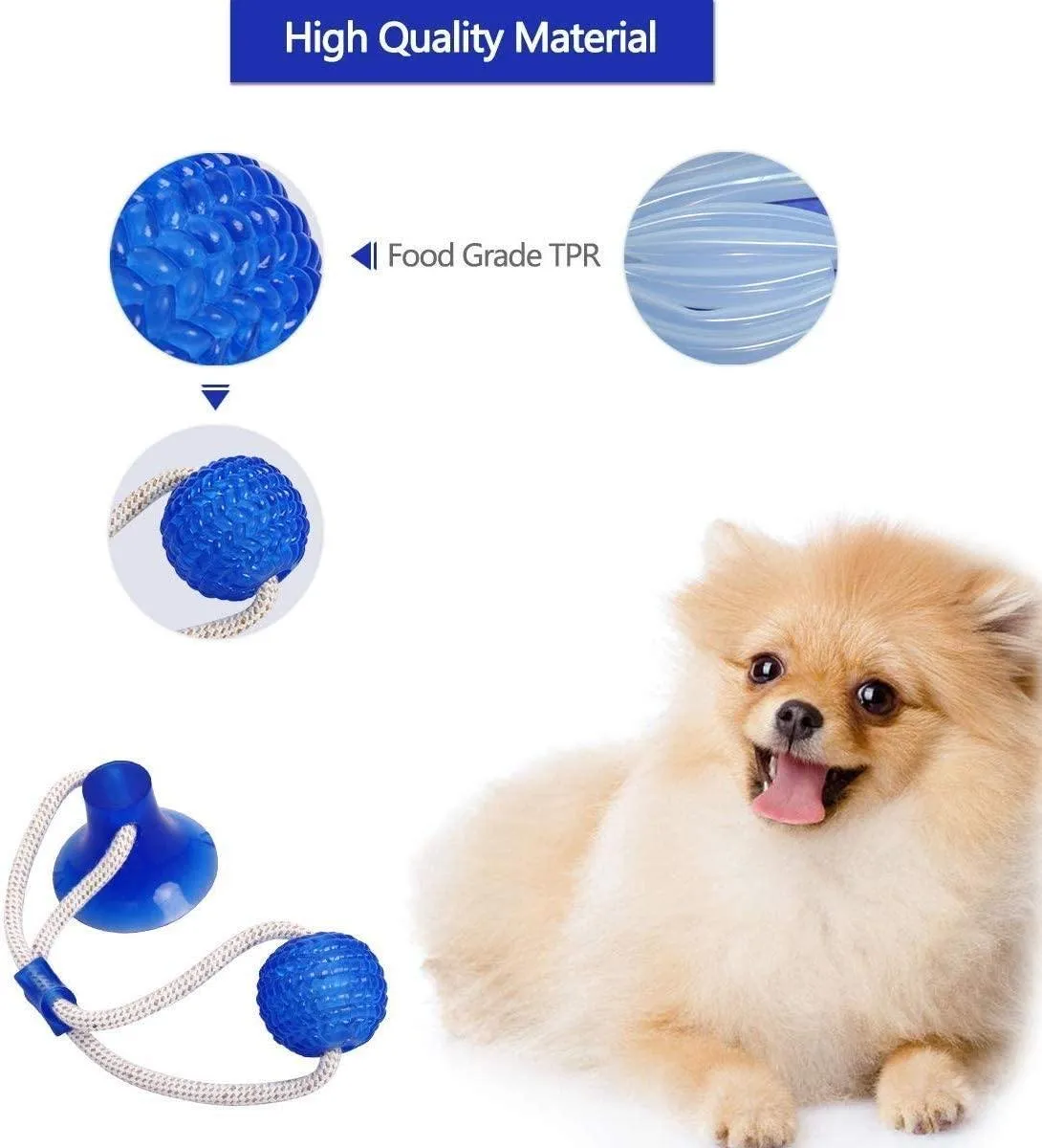 Rubber Ball With Suction Cup | Multifunction Chew Toy