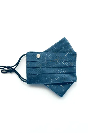 Safely Sip Mask Gold Paint Splatter - Denim
