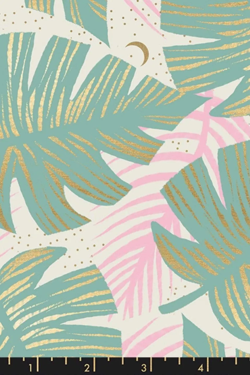 Safely Sip Mask Golden Pink Green Palm
