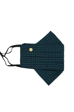 Safely Sip Mask in Emerald Green Gingham