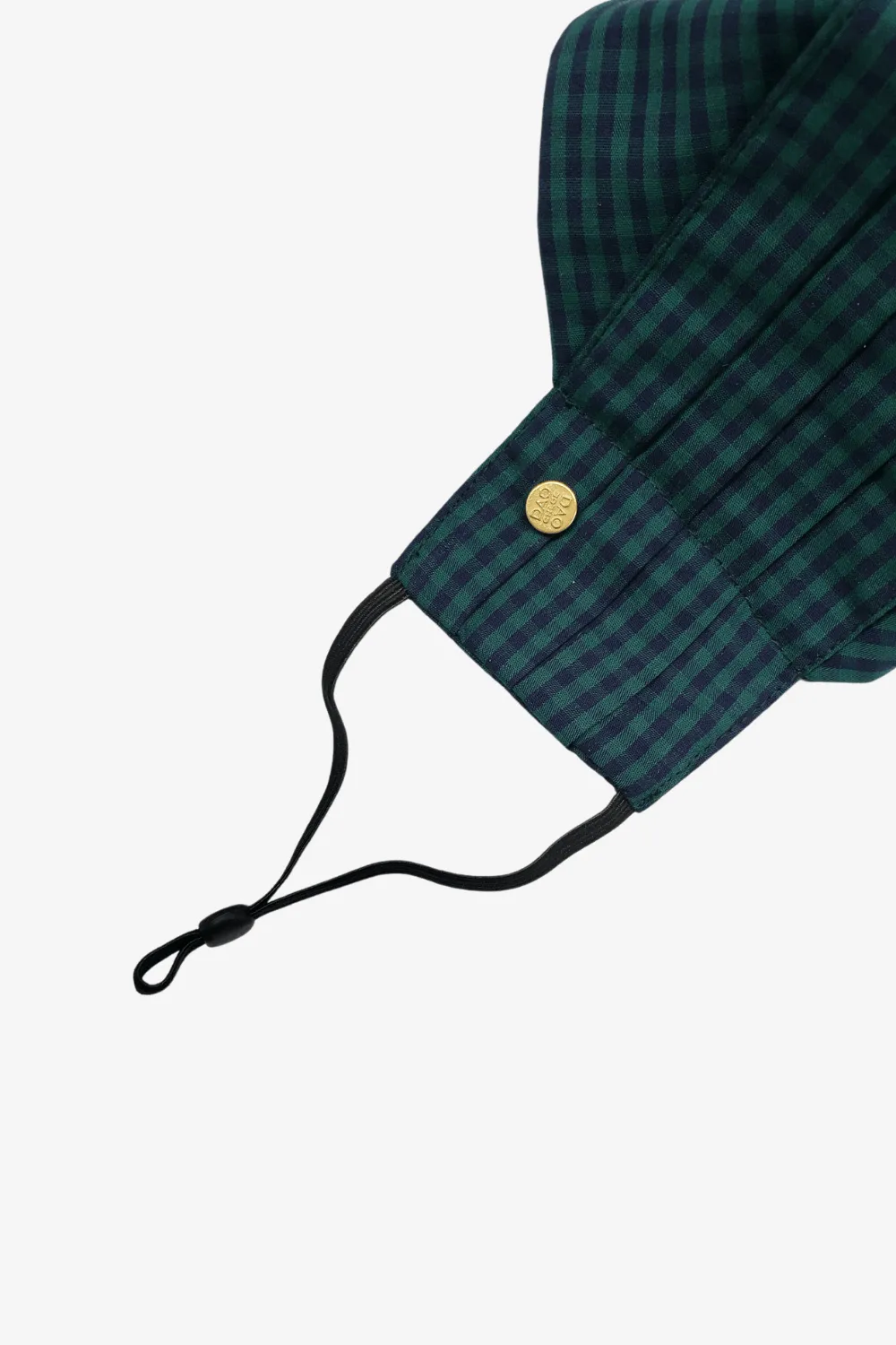 Safely Sip Mask in Emerald Green Gingham