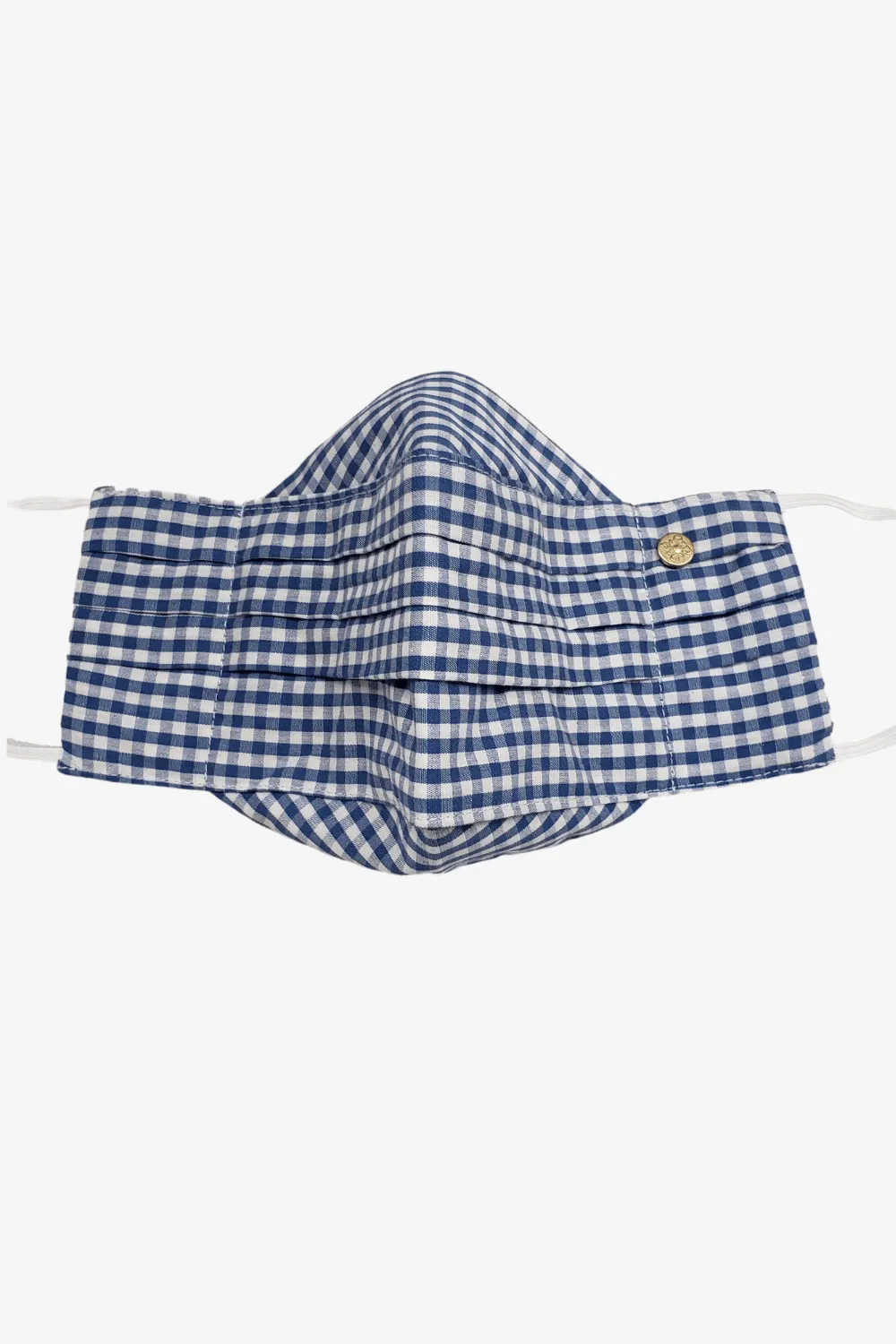 Safely Sip Mask in Ice Blue Gingham