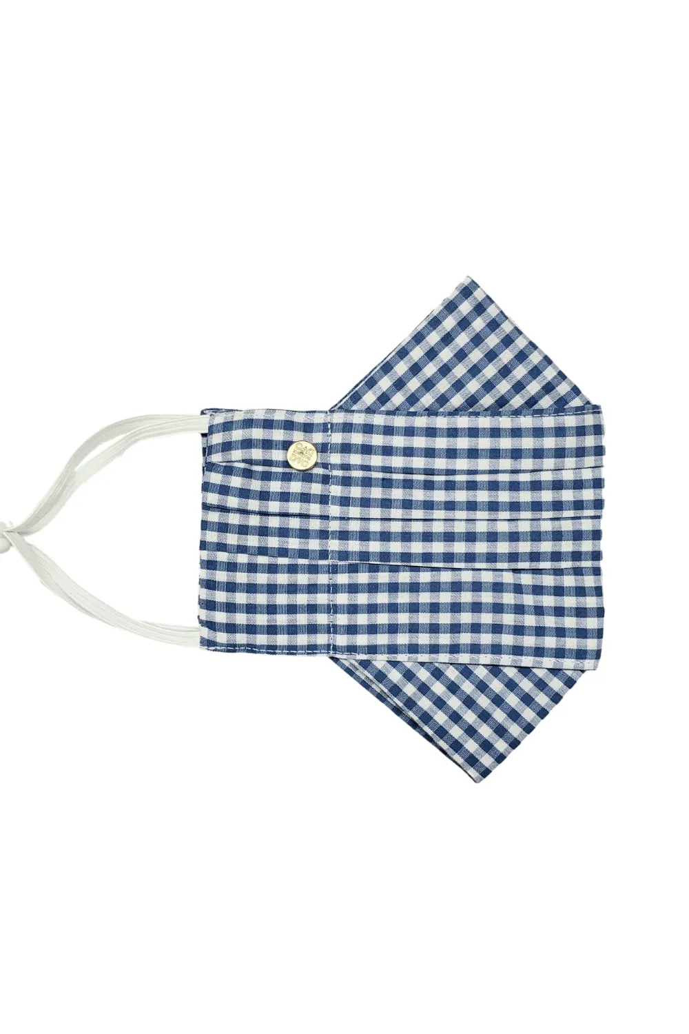 Safely Sip Mask in Ice Blue Gingham