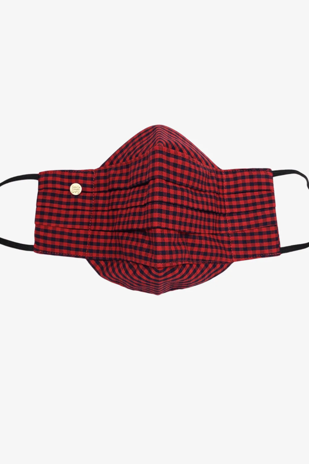 Safely Sip Mask in Red and Black Gingham