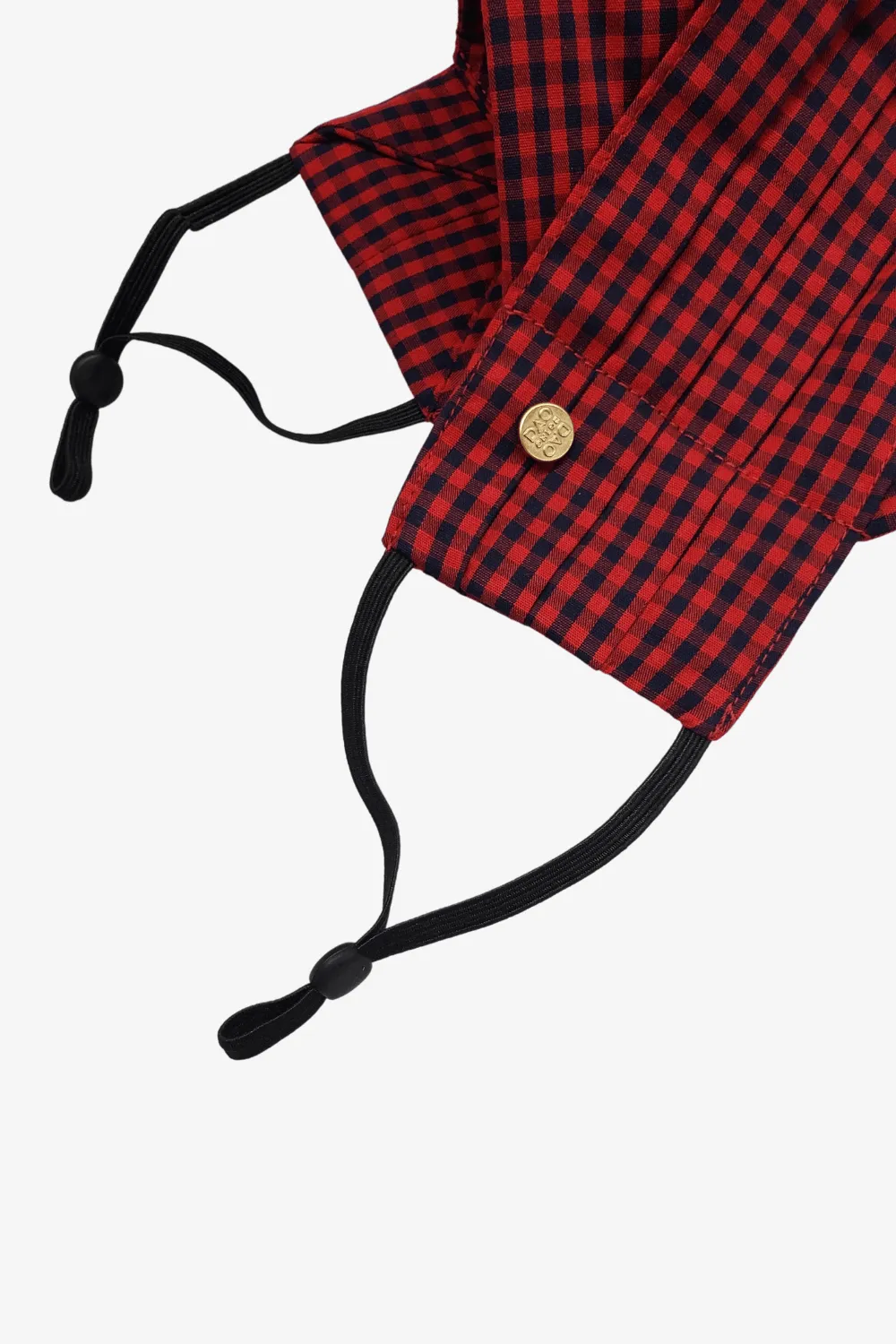 Safely Sip Mask in Red and Black Gingham