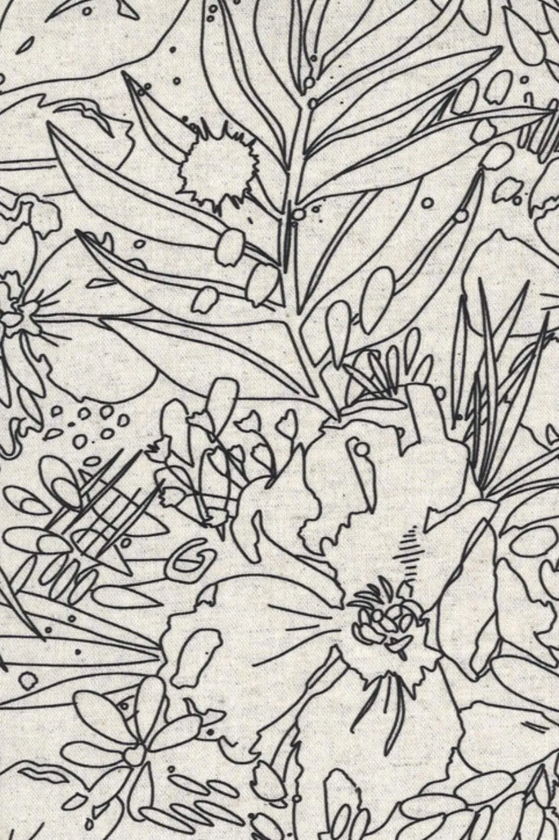 Safely Sip Mask Linen Line Art Floral