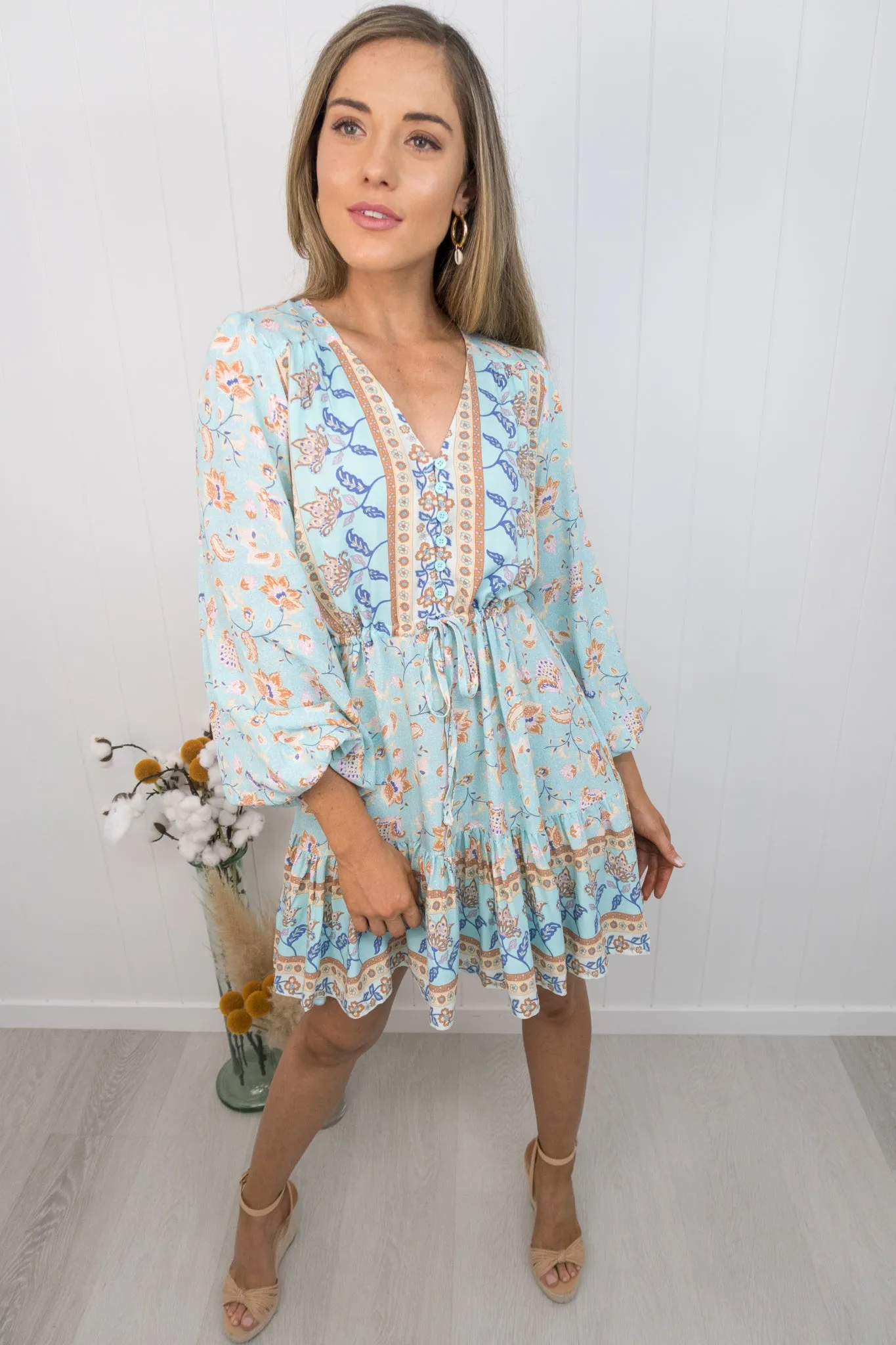 Saffron Dress -Blue