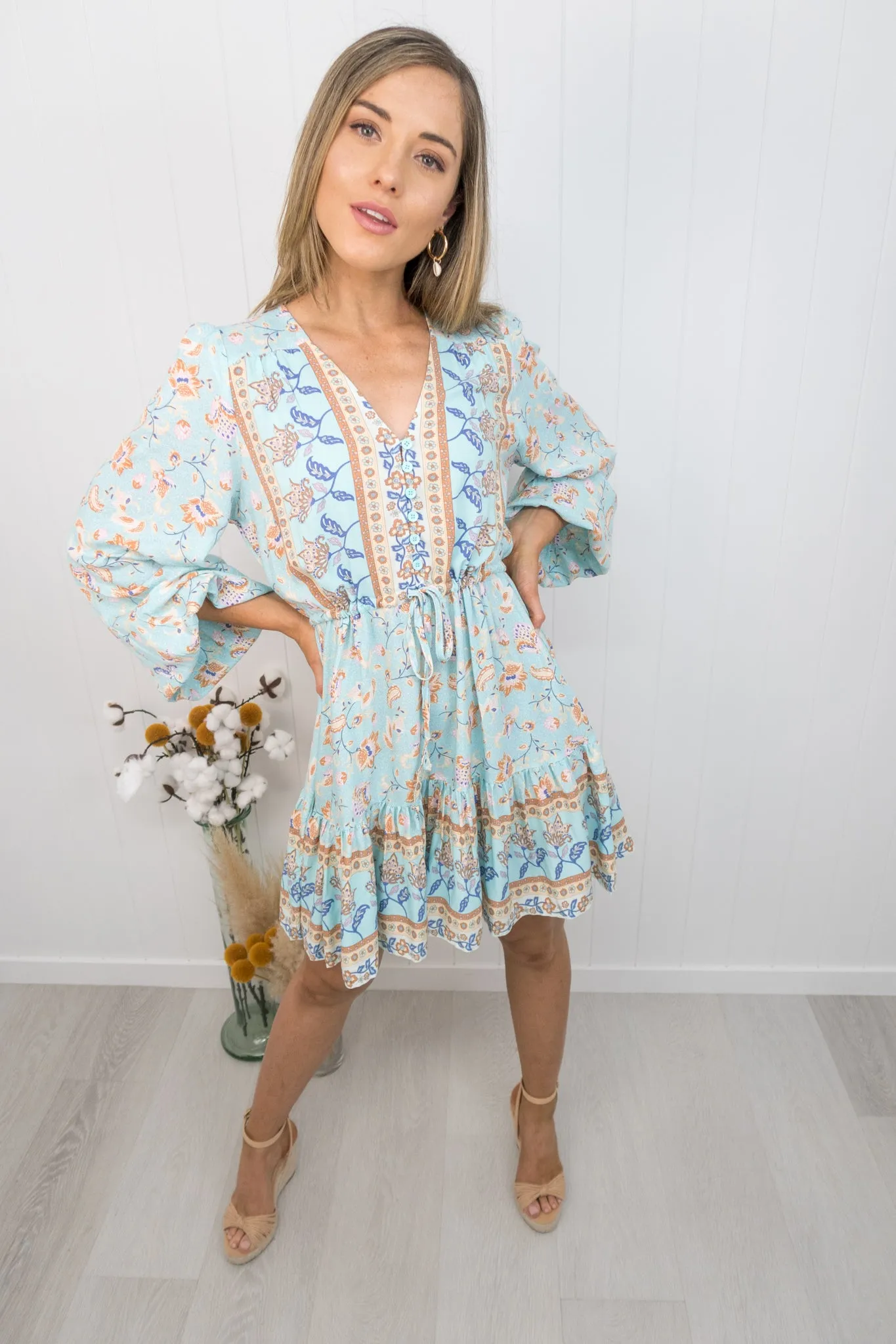 Saffron Dress -Blue