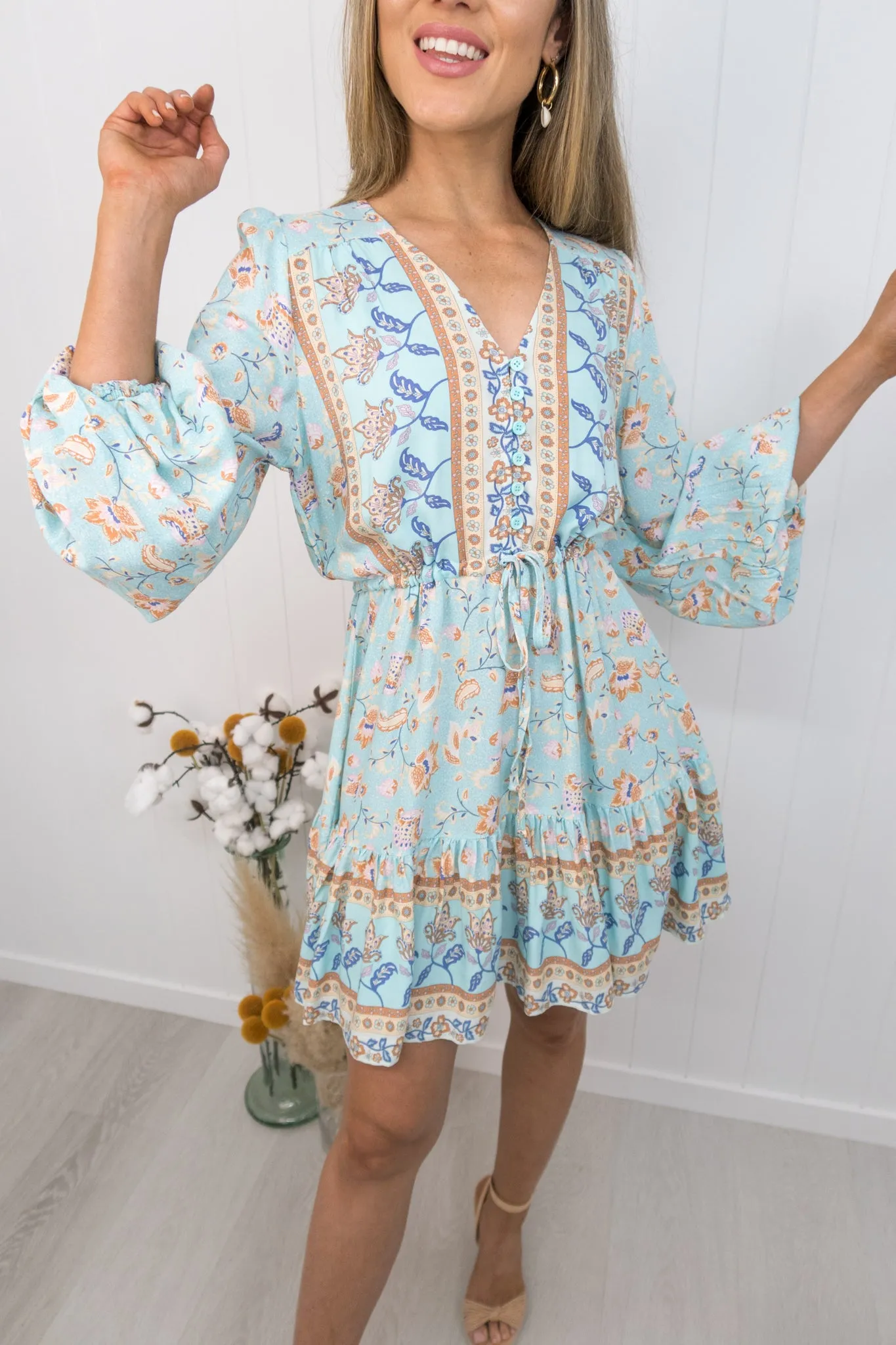 Saffron Dress -Blue