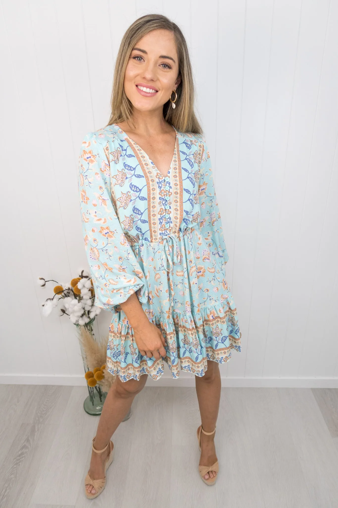 Saffron Dress -Blue