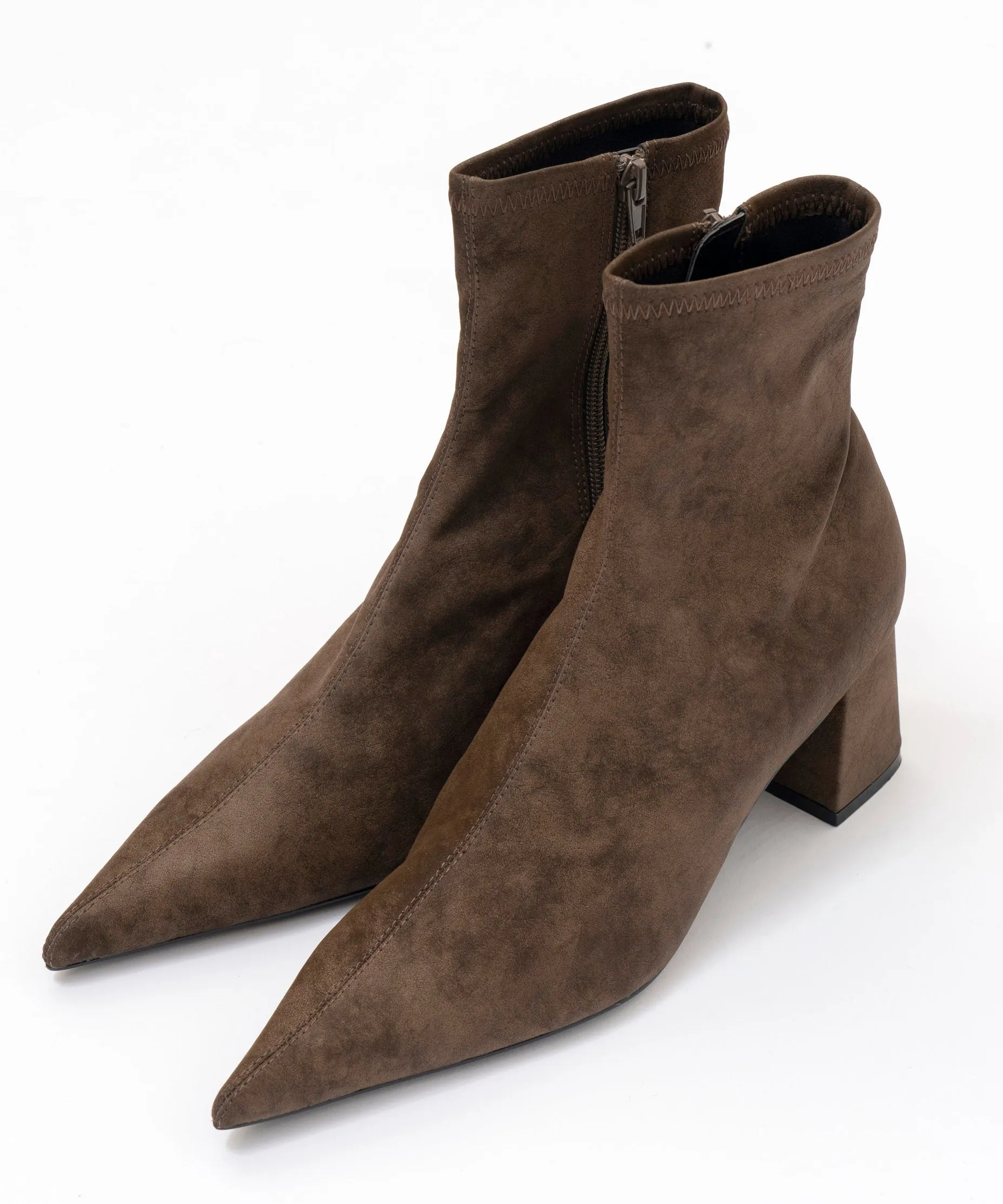 【SALE】Multi Fabric Stretch Short Boots