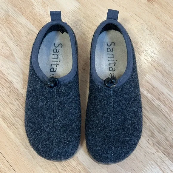 Sanita Stromo Unisex Slipper in Charcoal Size 38