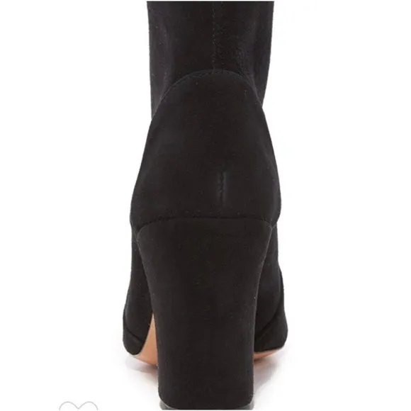Schutz Ditte Stretch Leather Ankle Boots $260 8 11 Black Suede Block Heel NEW