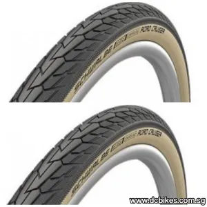 Schwalbe 26 X 1.75 Road Cruiser Skinwall | Black Wired Tyres Etrto : 47-559 (2 Tires)