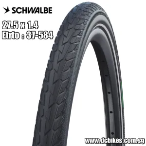 Schwalbe 27.5 X 1.4 Road Cruiser Active Wired Tire - 27.5x1.40" - Black Reflex Etrto : 37-584 (1 Tyre)