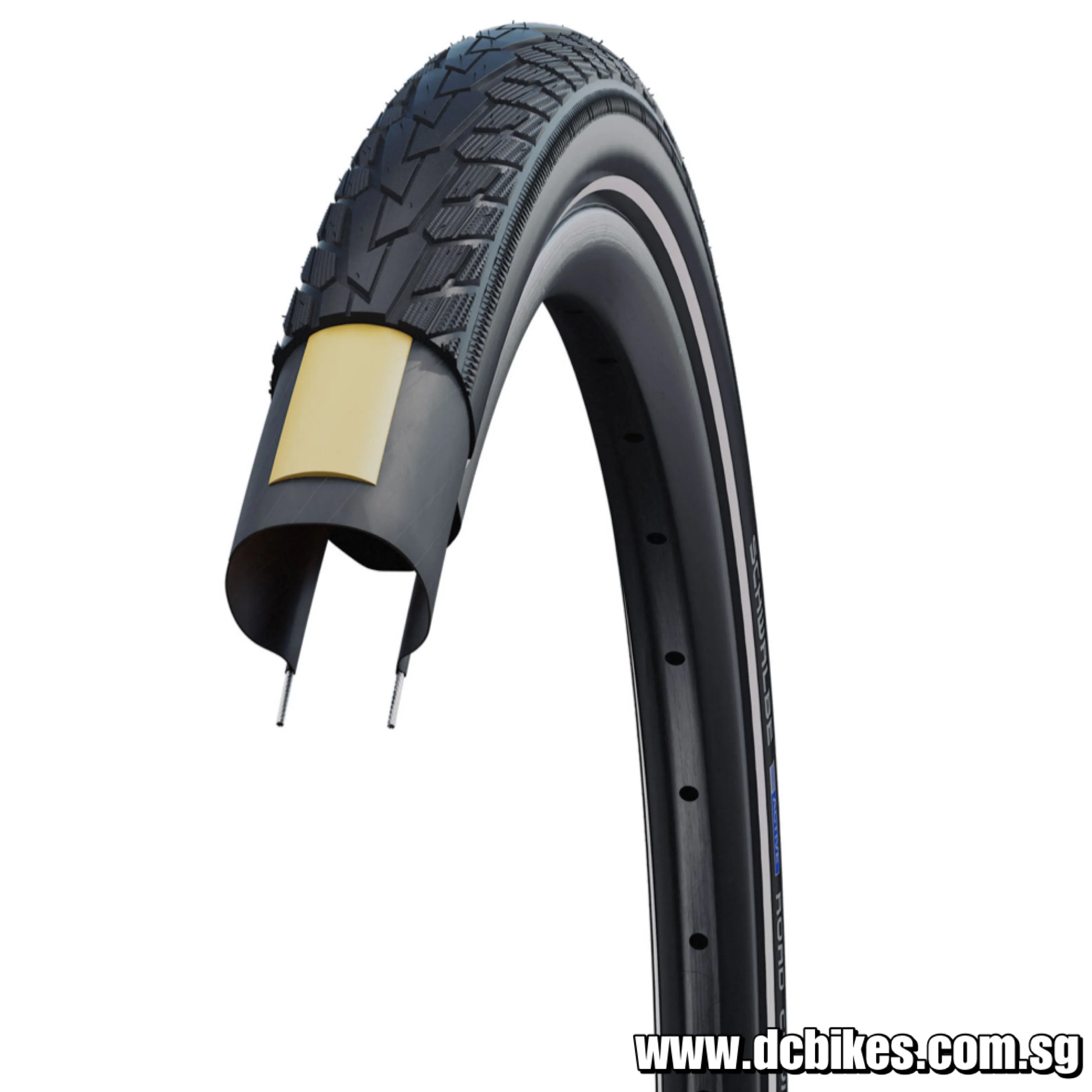 Schwalbe 27.5 X 1.4 Road Cruiser Active Wired Tire - 27.5x1.40" - Black Reflex Etrto : 37-584 (1 Tyre)