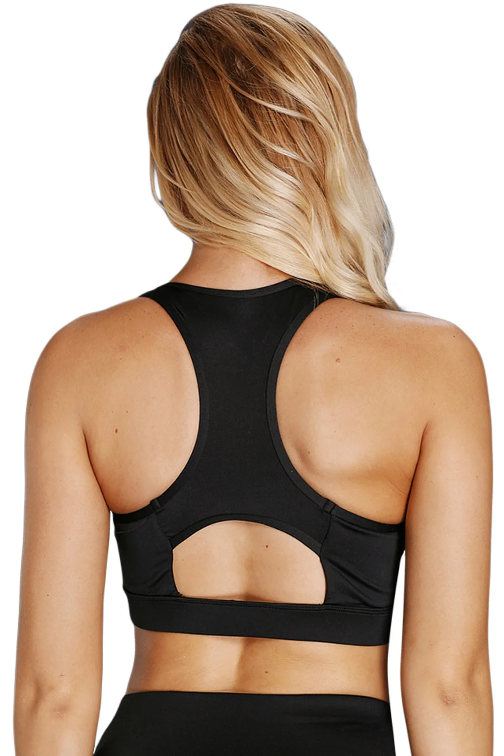 Scoop Neck Hollow-out Back Sport Bra Top