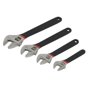 Sealey Premier Adjustable Wrench Set 4pc Ni-Fe Finish