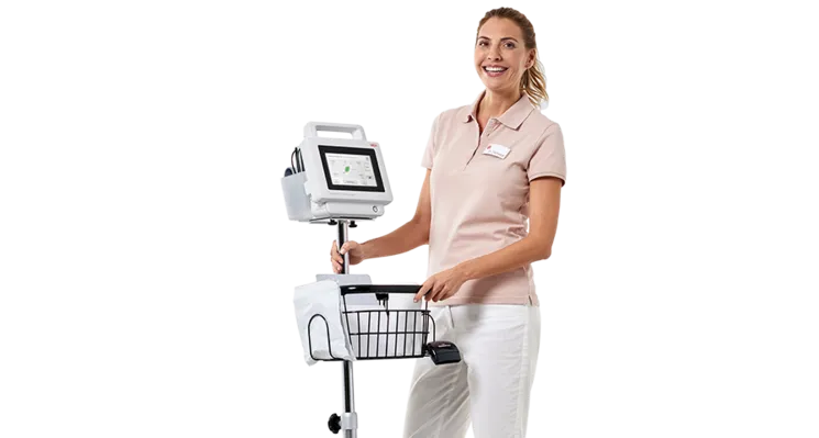 seca 475 - Rolling stand with basket for the mobile use of seca mBCA 525