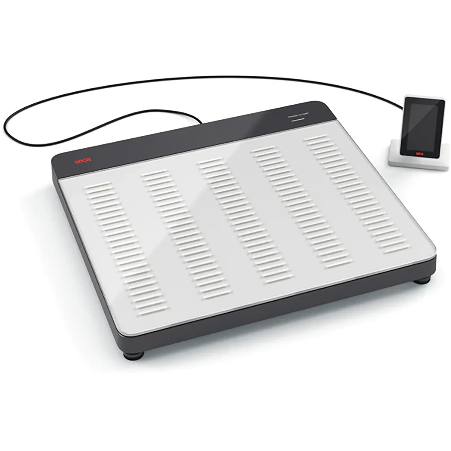 seca 651 EMR-validated flat scale with ID-Display and stable glass platform