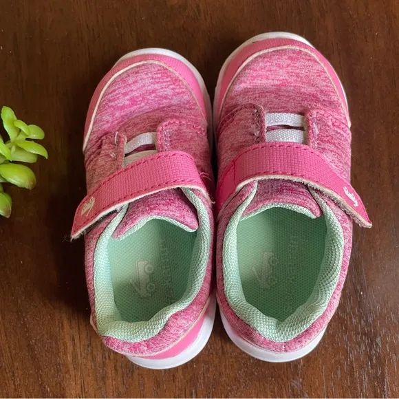See Kai Run Pink &amp; White Basics Stryker Toddler Sneakers Shoes Size 7