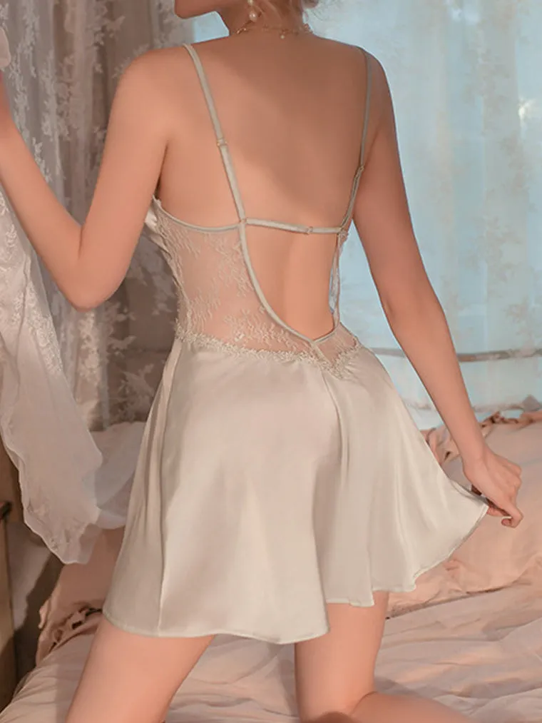 Sexy Bow Lace Inset Slip