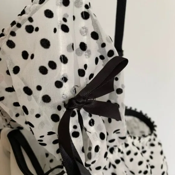 Sexy Chiffon Flyaway Front Polka Dot Babydoll Slip