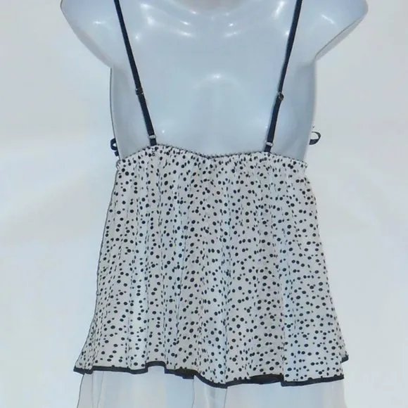 Sexy Chiffon Flyaway Front Polka Dot Babydoll Slip