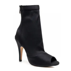 Shabina - Black Lycra - Suede Sole - Dance Floor Only
