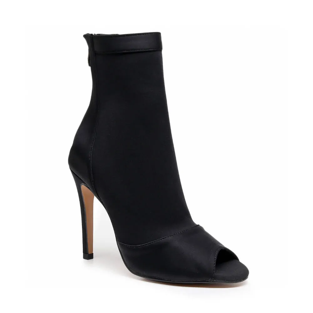 Shabina - Black Lycra - Suede Sole - Dance Floor Only