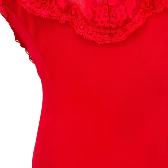 Shadowline Vintage Red Lingerie Slip Dress | 34 Small