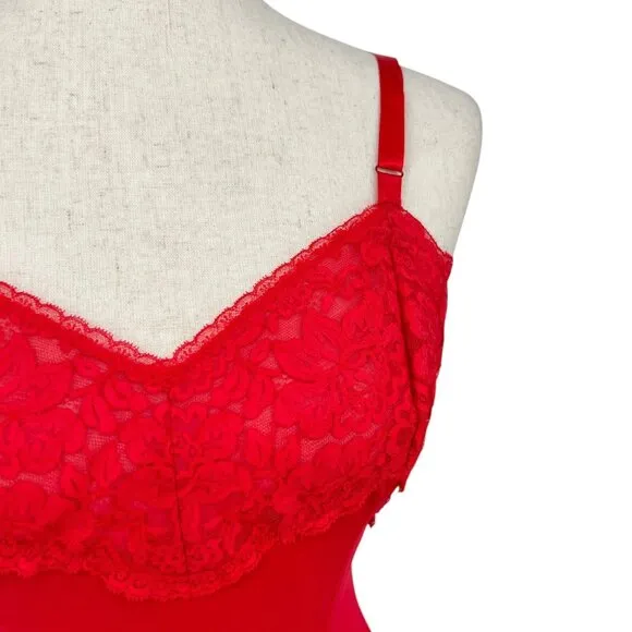 Shadowline Vintage Red Lingerie Slip Dress | 34 Small