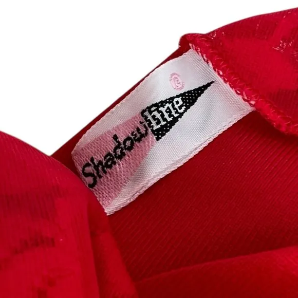 Shadowline Vintage Red Lingerie Slip Dress | 34 Small