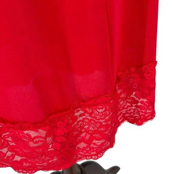 Shadowline Vintage Red Lingerie Slip Dress | 34 Small