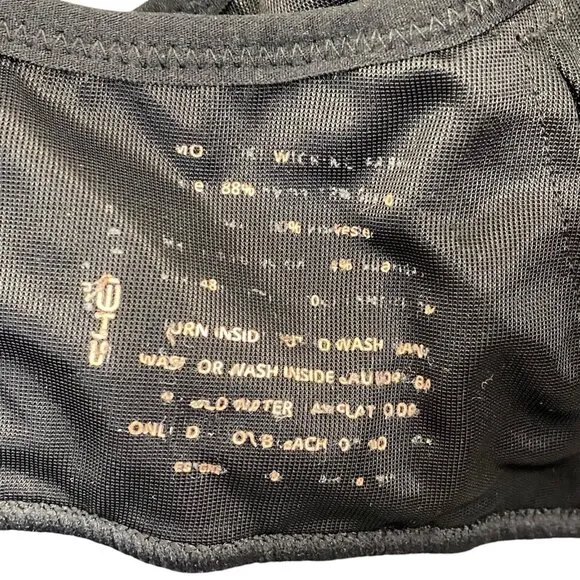 SHEFIT Women Sports Bra Size 38 Black Front Closure High Impact Running 80-18