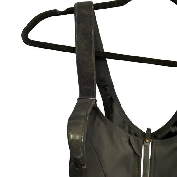 SHEFIT Women Sports Bra Size 38 Black Front Closure High Impact Running 80-18