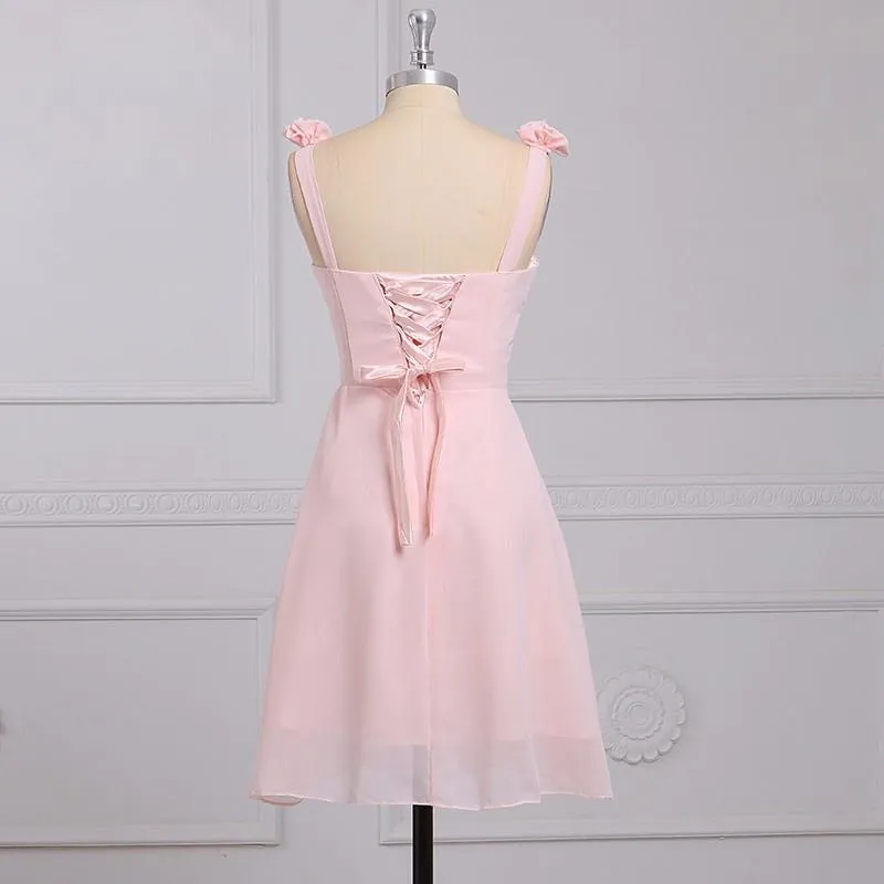 Short Bridesmaid Dress, Chiffon Bridesmaid Dress, Sleeveless Bridesmaid Dress, A-Line Bridesmaid dress, New Arrival Wedding Party Dress, LB0335