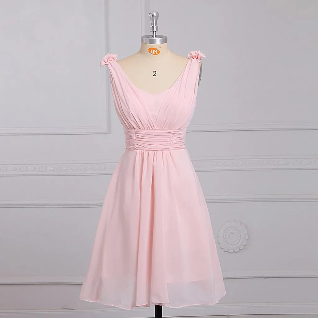 Short Bridesmaid Dress, Chiffon Bridesmaid Dress, Sleeveless Bridesmaid Dress, A-Line Bridesmaid dress, New Arrival Wedding Party Dress, LB0335