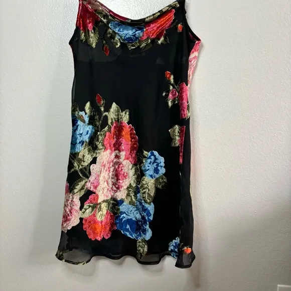 Show Me Your MuMu Sabine Slip Velvet Floral Mini Dress Medium FLAW