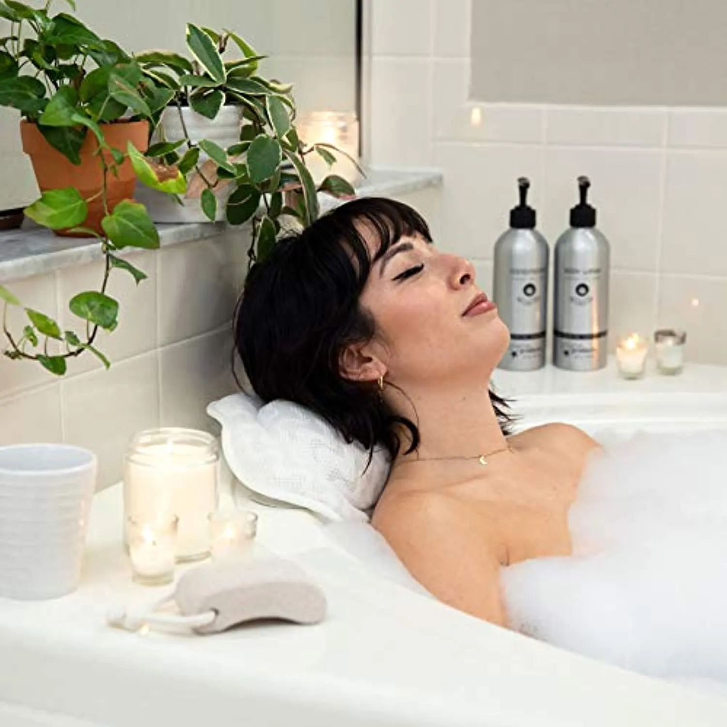 Sierra Concepts Bath Pillow Spa Bathtub Ergonomic for Tub, Neck, Head, Shoulder Pillows Support Cushion Headrest - Luxury Soft 3D Mesh   Strong Grip Suction Cups Soaking Large, Paradise