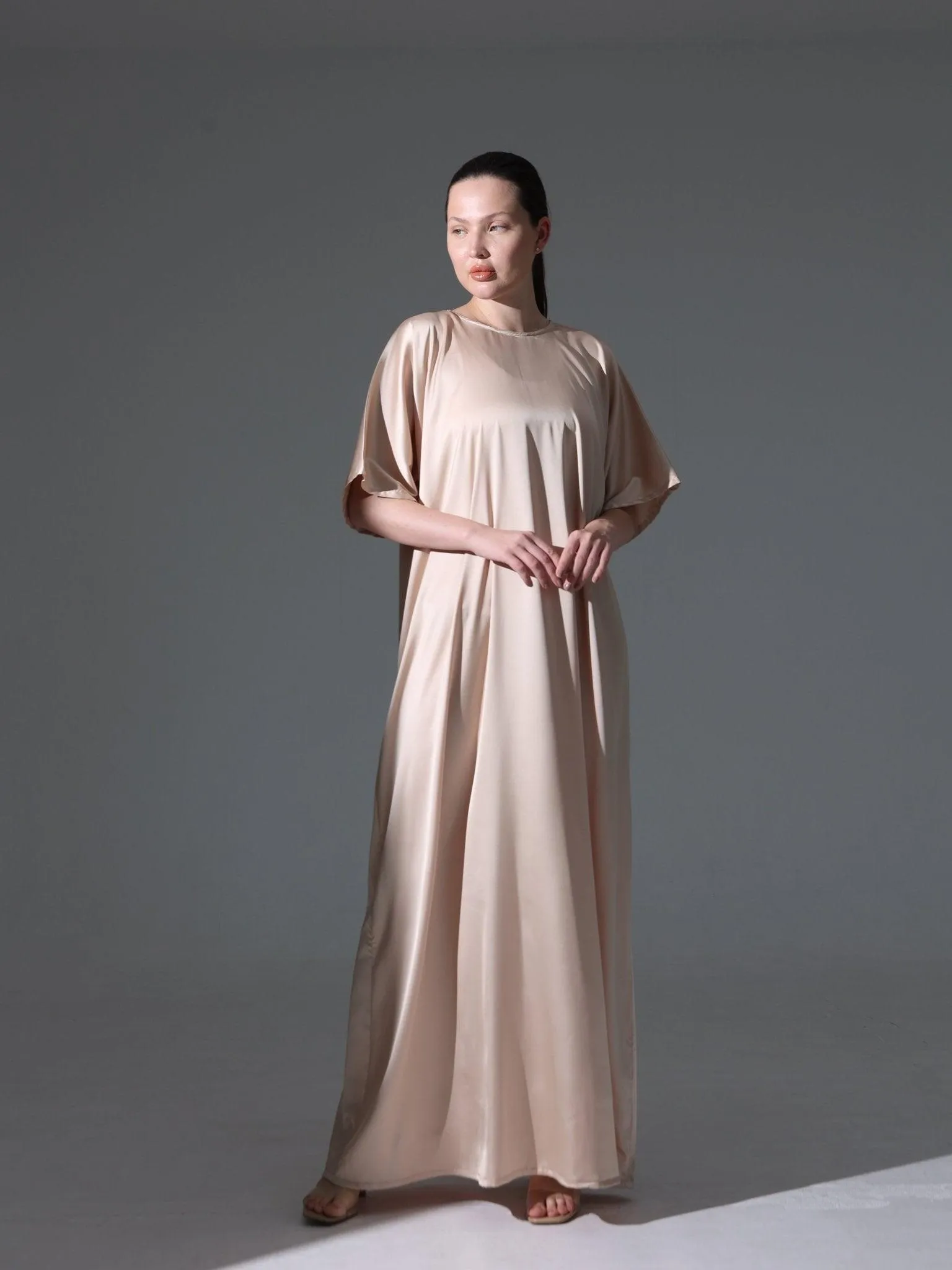 Silk Abaya Inner Slip Dress -Versatile Neutral