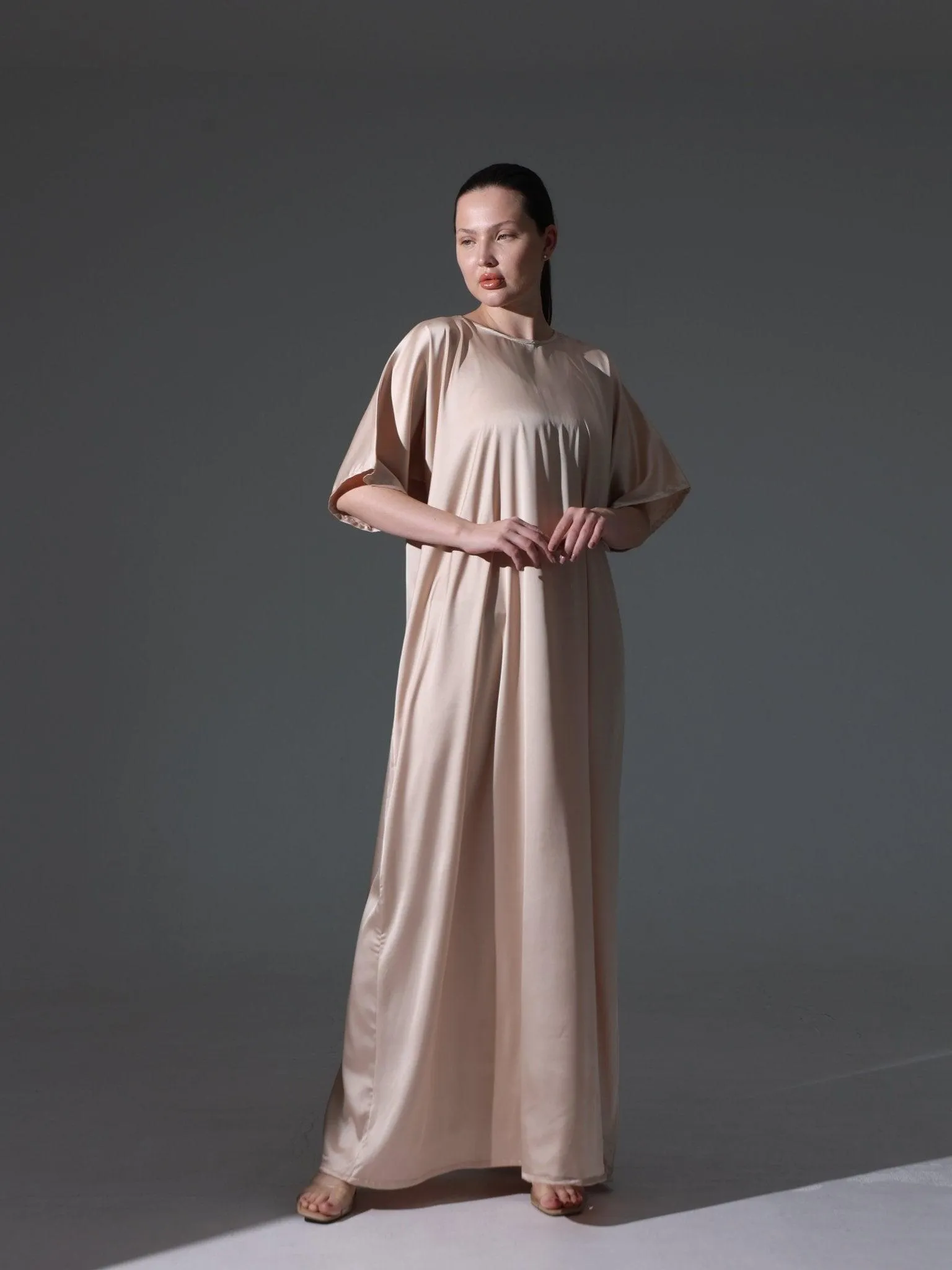 Silk Abaya Inner Slip Dress -Versatile Neutral