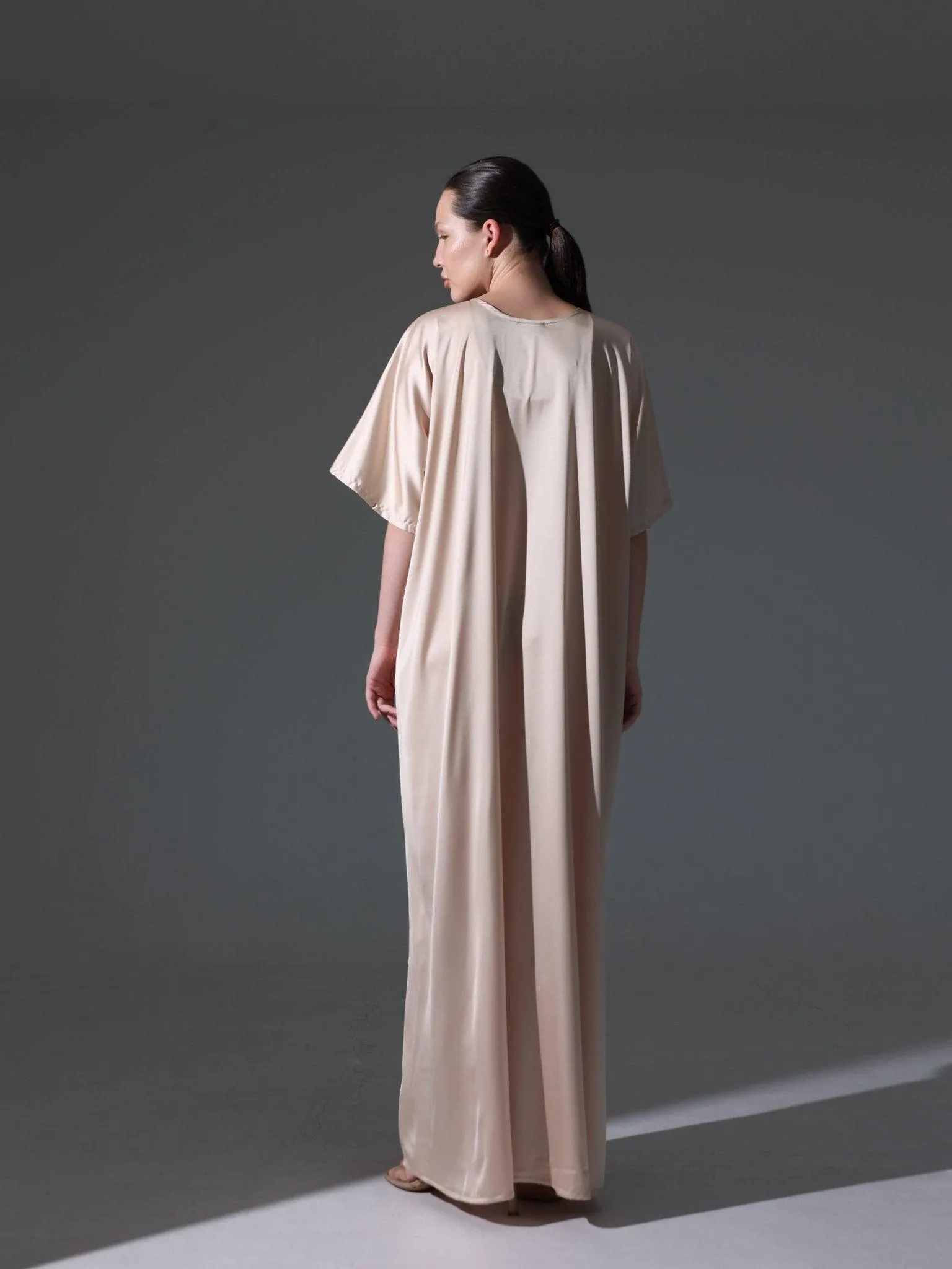 Silk Abaya Inner Slip Dress -Versatile Neutral