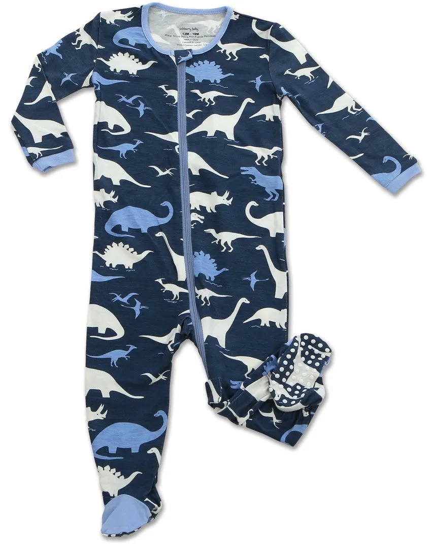 Silkberry Baby Bamboo Dino Kingdom Printed Footie w/Zipper