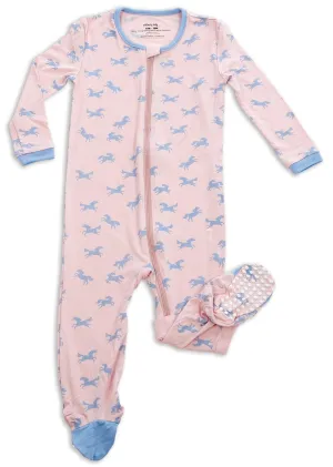Silkberry Baby Bamboo Unicorn Printed Footie w/Zipper