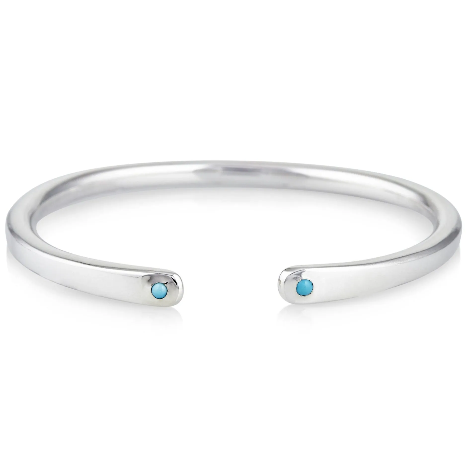 Silver Open Cuff with Turquoise