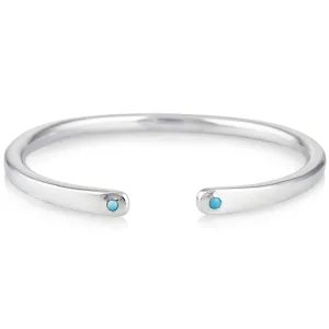 Silver Open Cuff with Turquoise