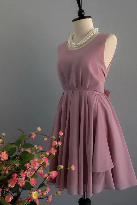 Simple A Line Chiffon Short Homecoming Dress,Graduation Dresses OKC41