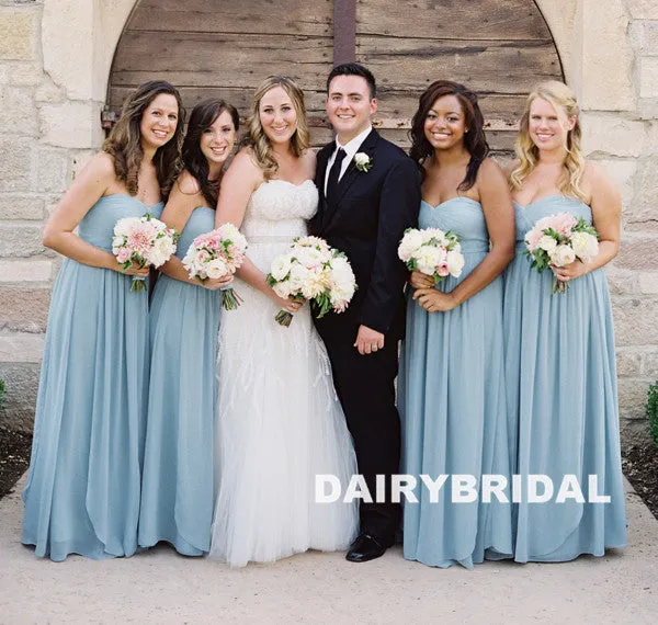Simple Design Chiffon Bridesmaid Dress, Sweet Heart Backless Bridesmaid Dress, D917
